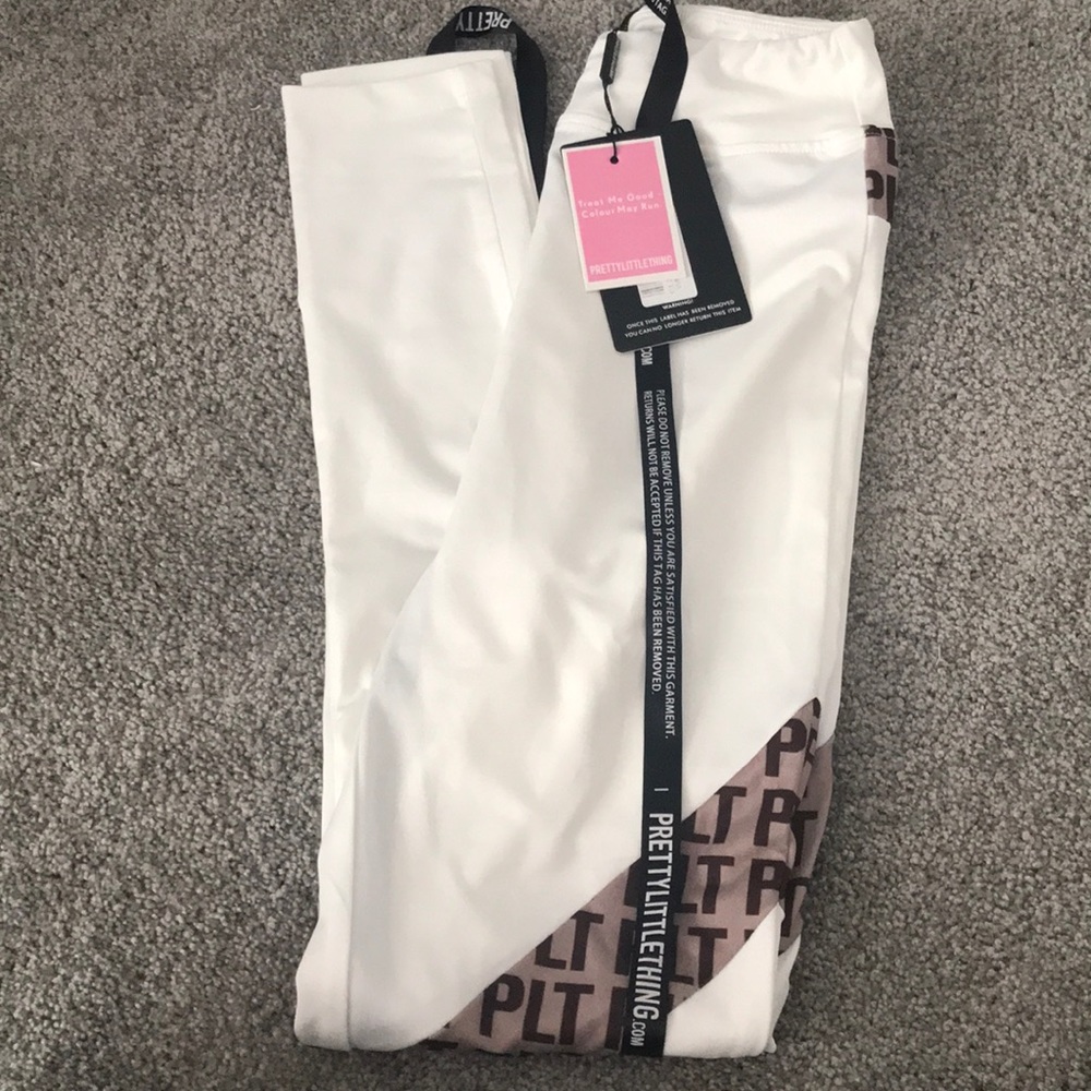 Pretty Little Thing White Leggings
